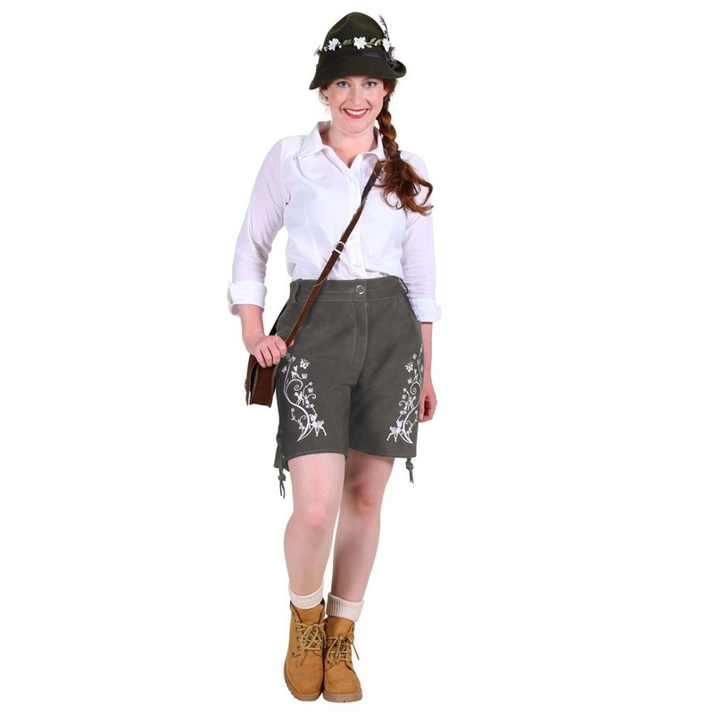 Loosely cut leather pants for women in gray 36