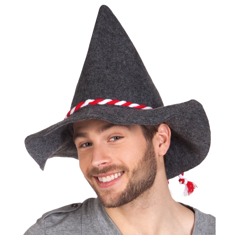 Lorenz traditional hat with cord in red and white