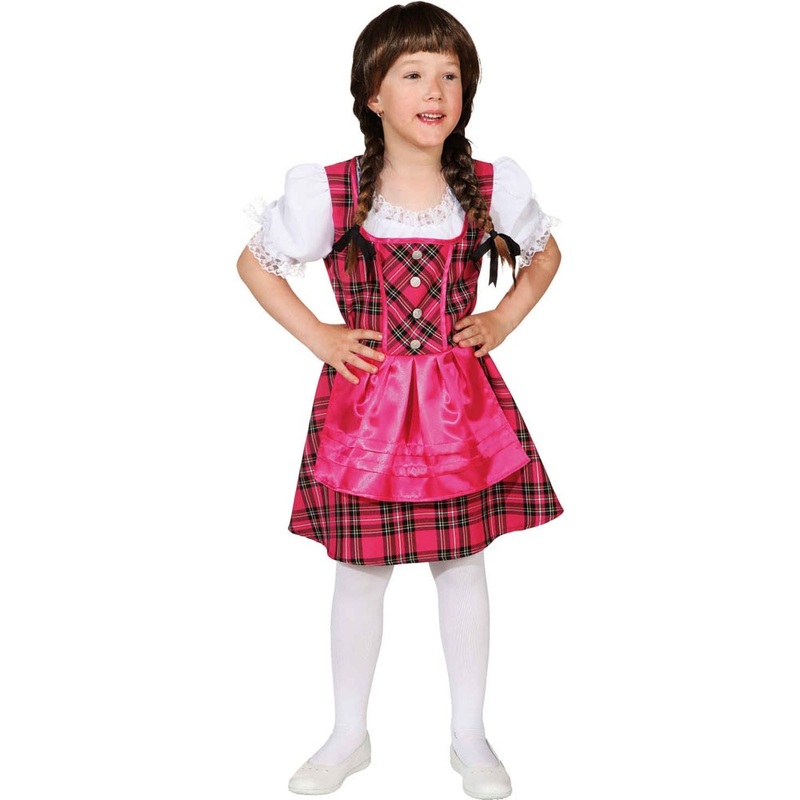 Pink checked children's dirndl Emma 128