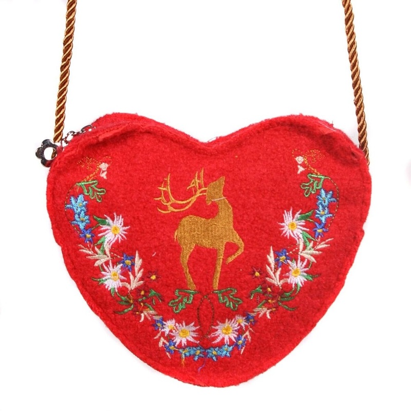 Red traditional heart bag