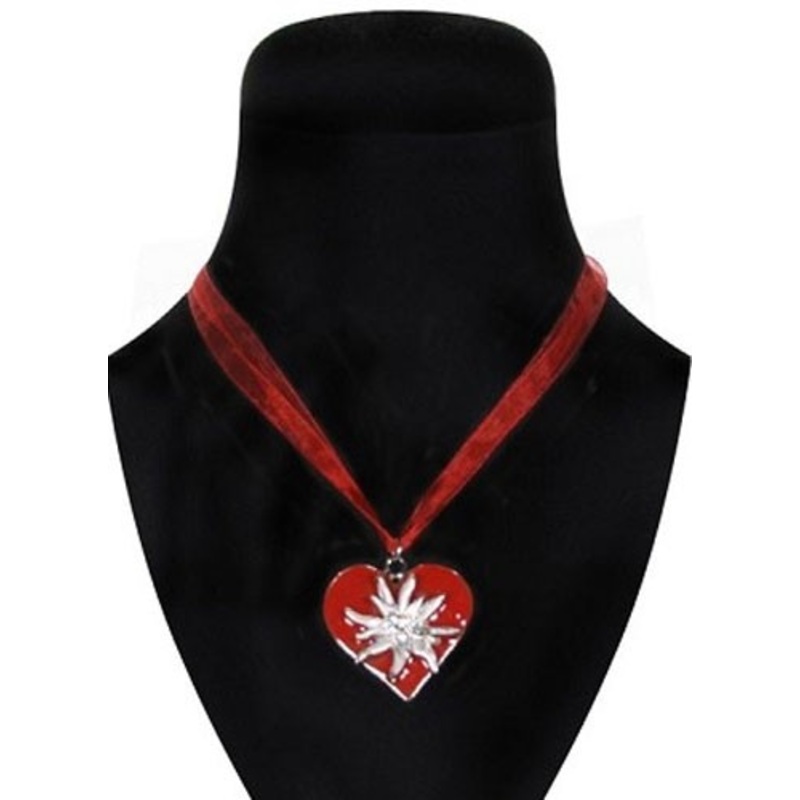 Traditional red heart necklace