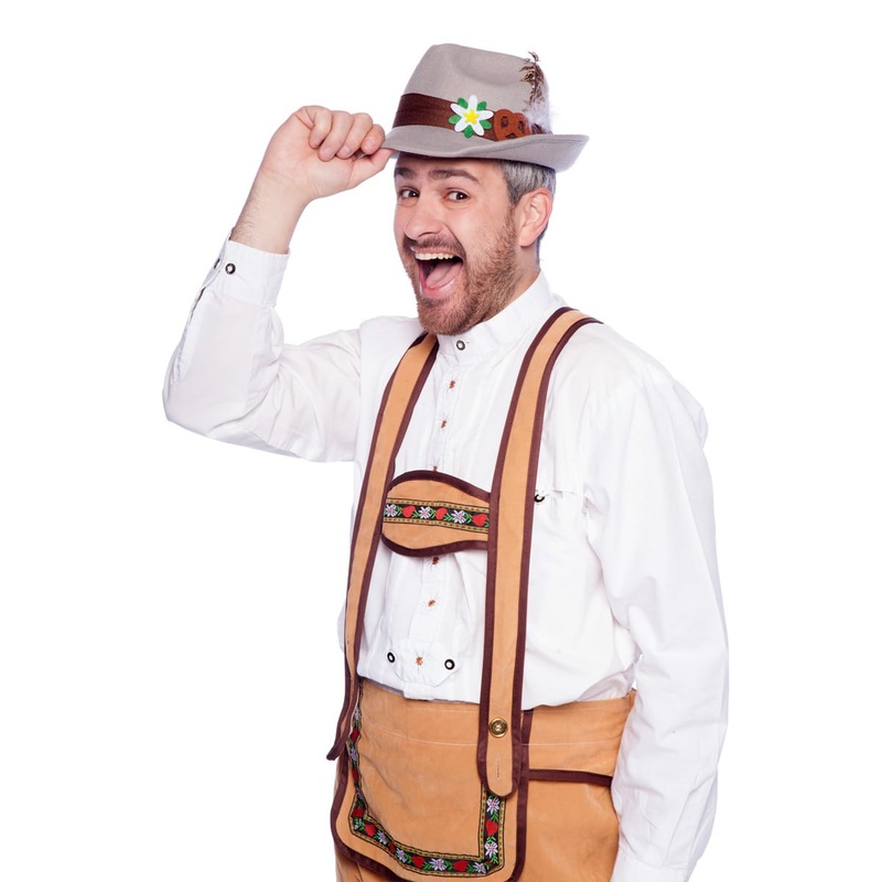 Tyrolean felt hat with edelweiss and pretzel