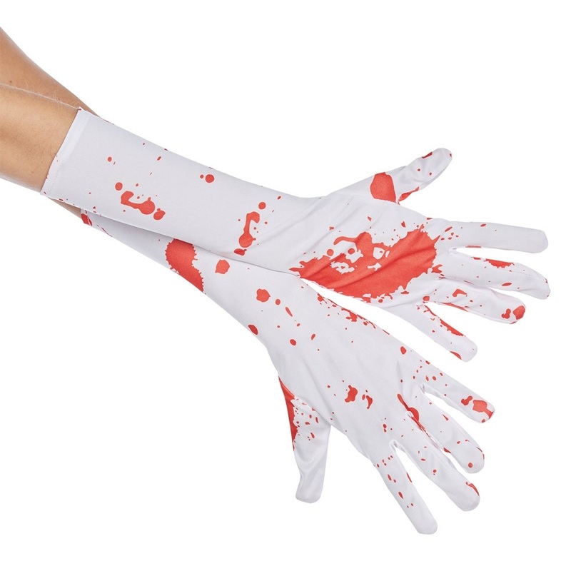 Bloody horror gloves white