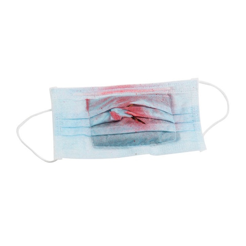 Bloody surgeon's mouth and nose mask