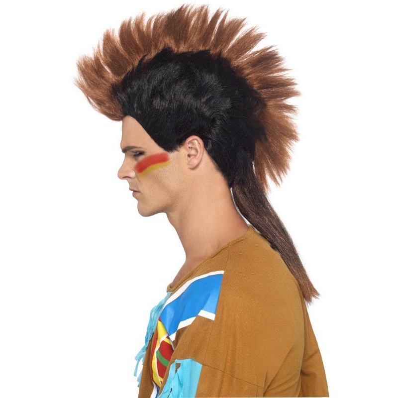 Brown Indian warrior wig