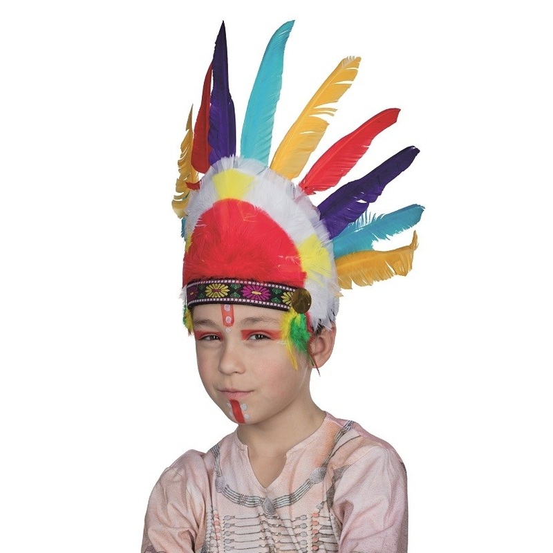 Colorful Indian feather hat for children