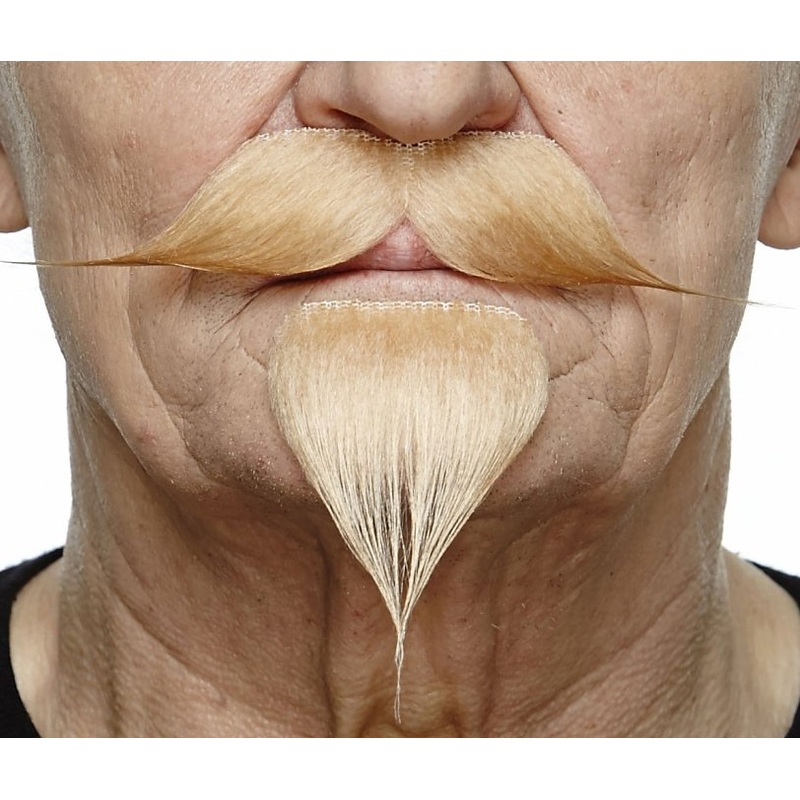 Fancy mustache and goatee blond