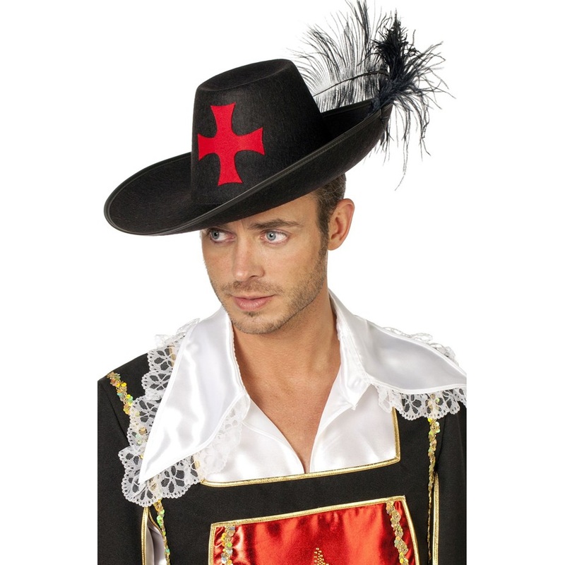 Musketeer hat with red cross