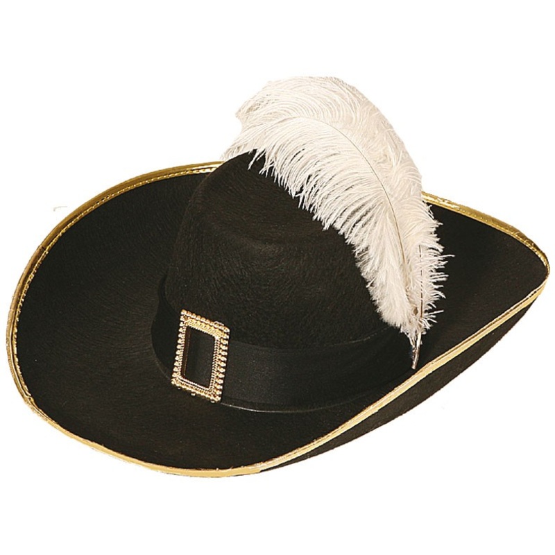 Noble gold braid hunting hat with feather 57