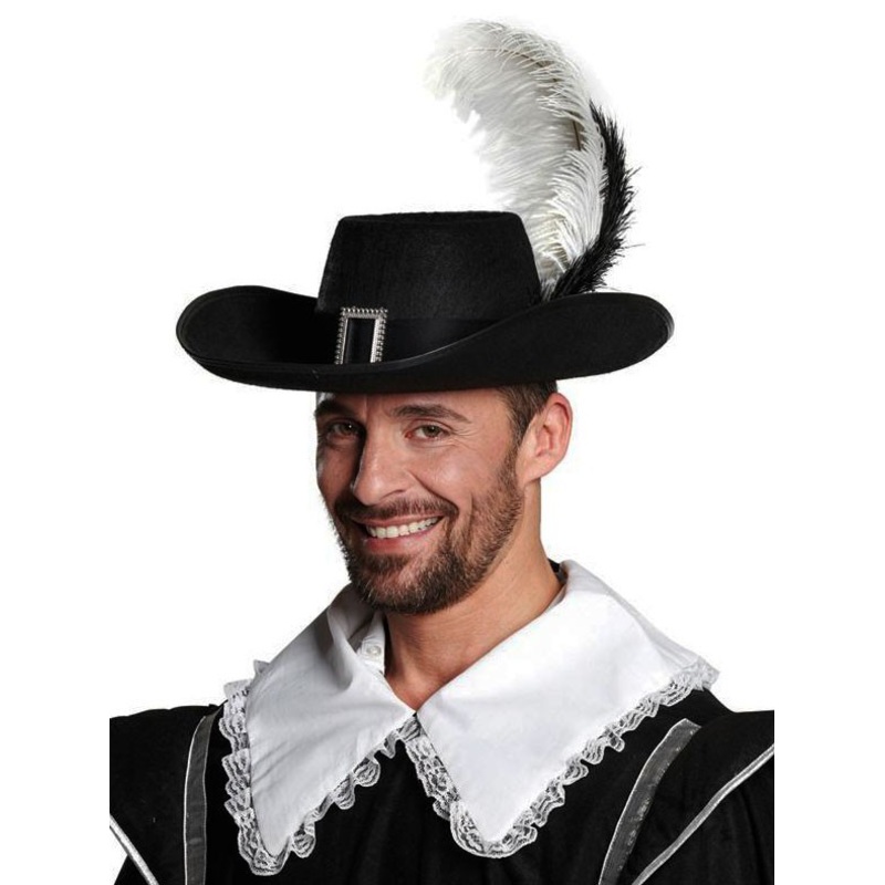 Stylish musketeer hat black 58