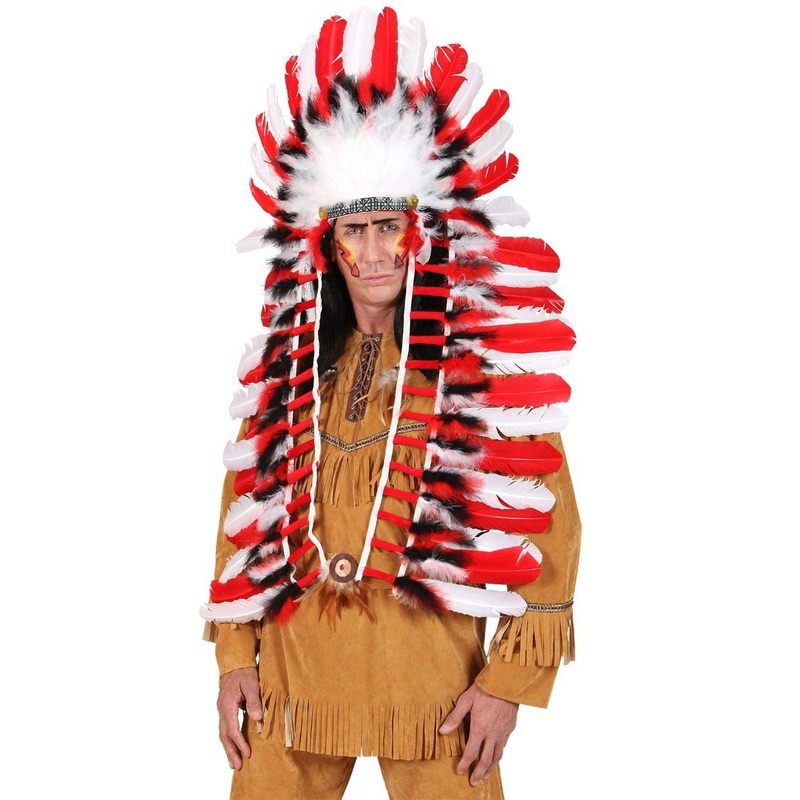 White-red chief headdress 110cm