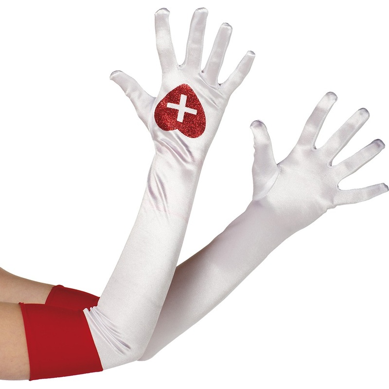 Women's white hospital gloves