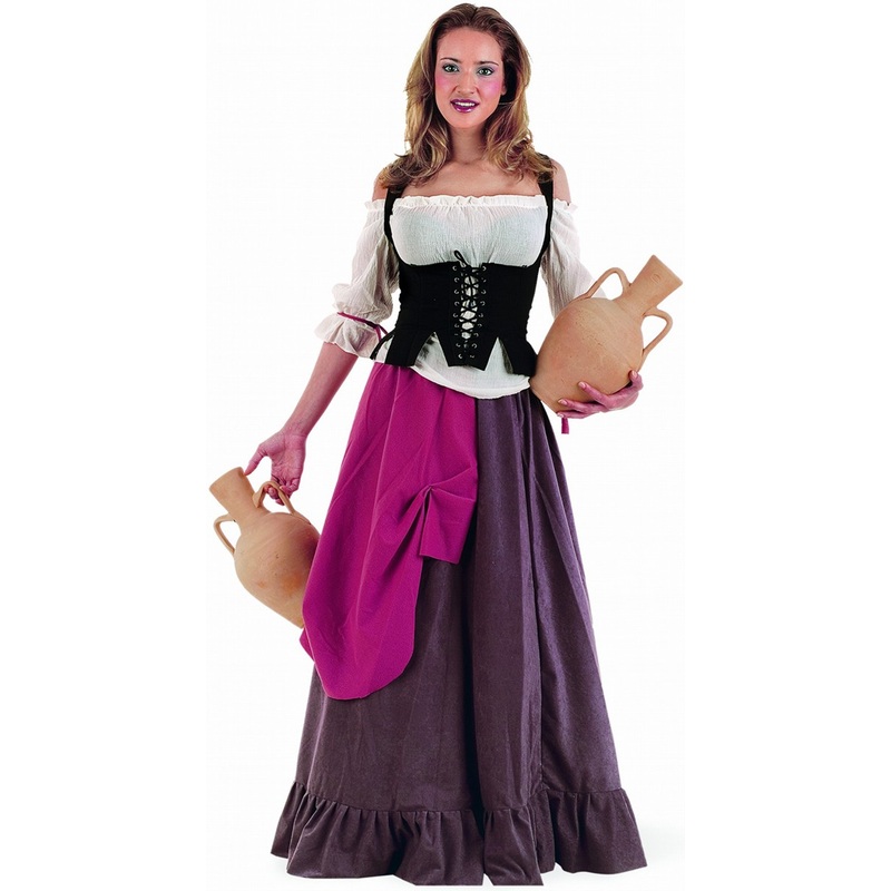 Ancient medieval host woman costume S