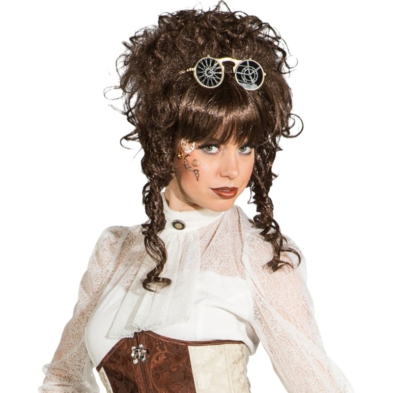 Baroque curly wig for women brown