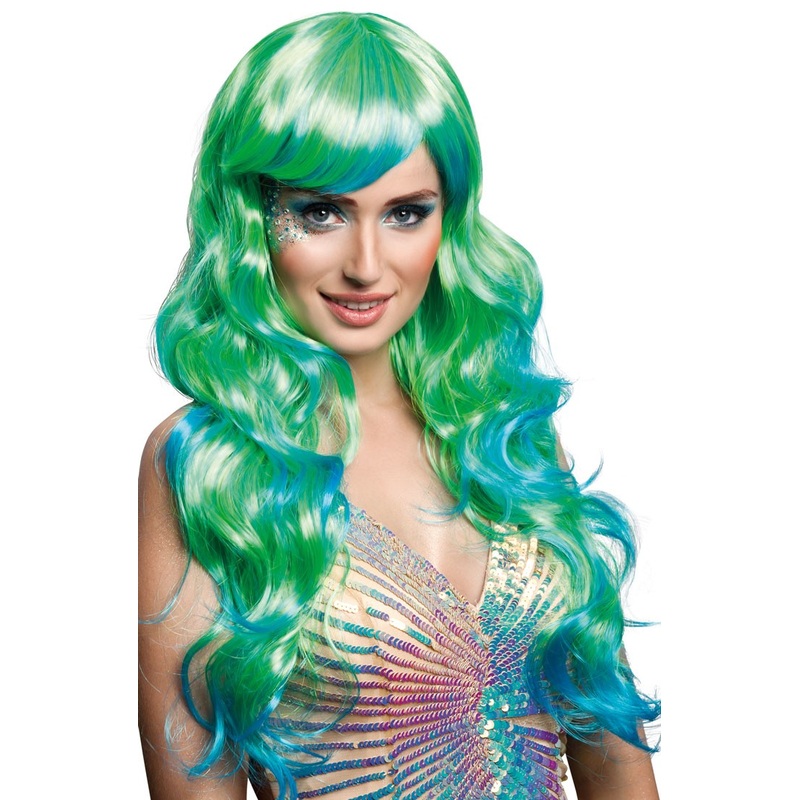 Blue-green fairy tale wig for women