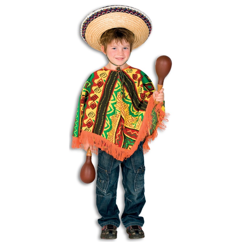 Colorful Gonzali children's poncho