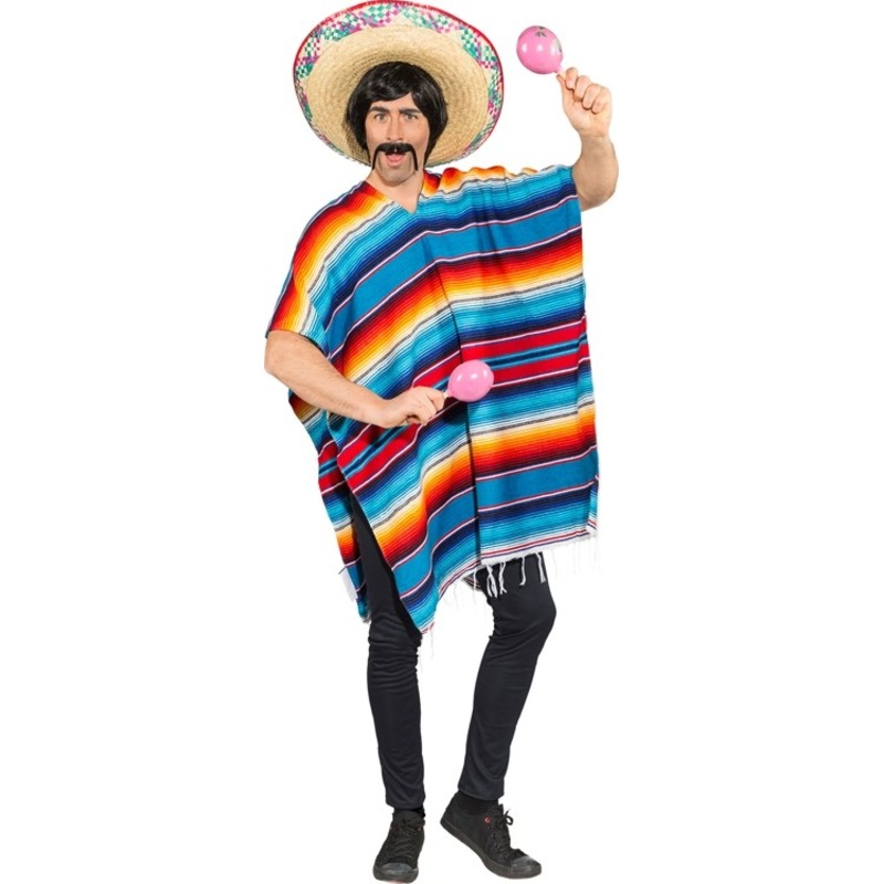 Colorful Mexican Lifestyle men's poncho