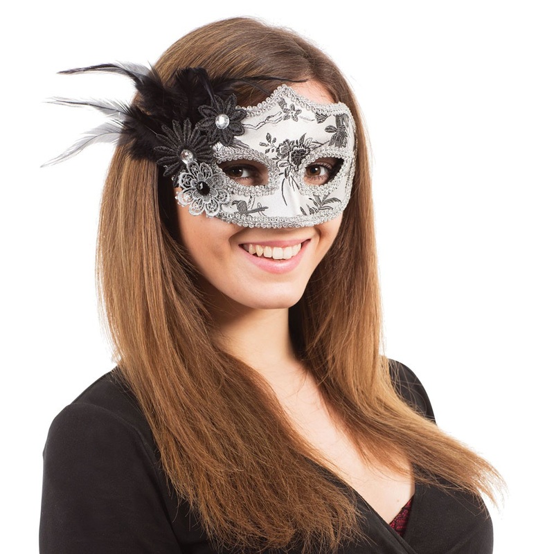 Elegant baroque edelweiss mask