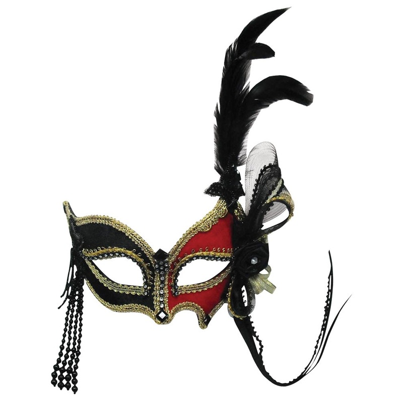 Gold-Red-Black Venetian Mask