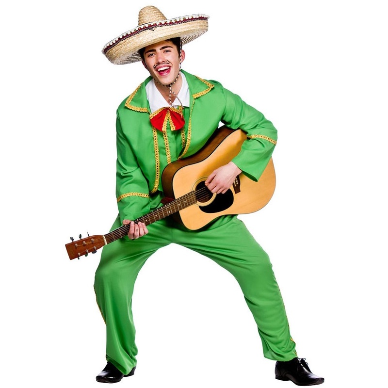 Green mariachi mens costume S