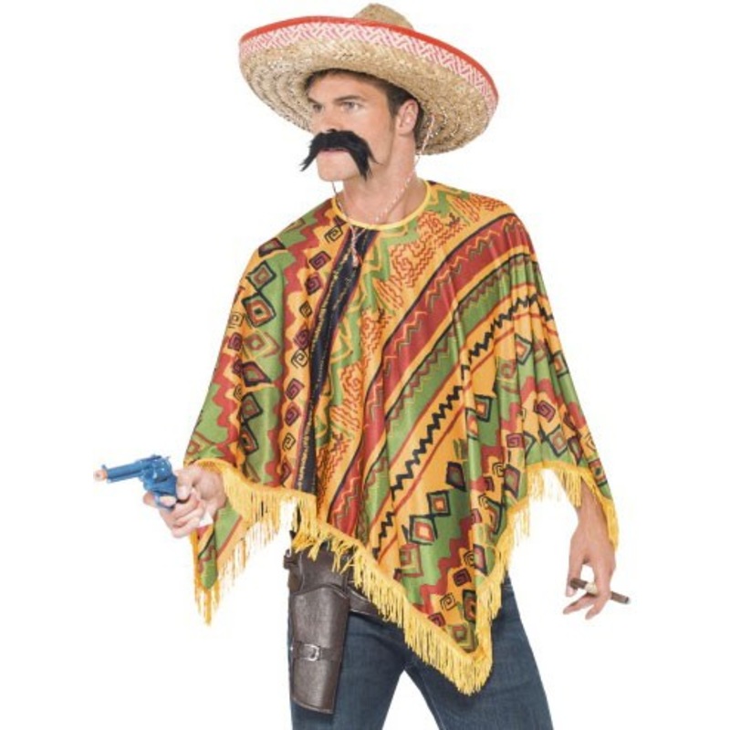 Mexico poncho & mustache set