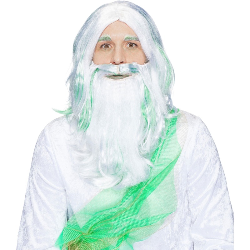 Sea god Poseidon wig with beard