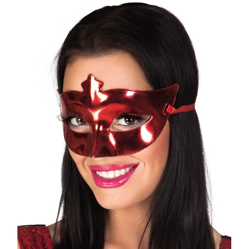 Seductive red metallic eye mask