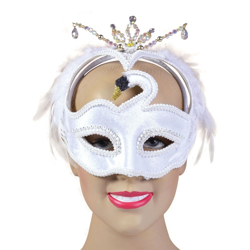 Venetian swan mask in white