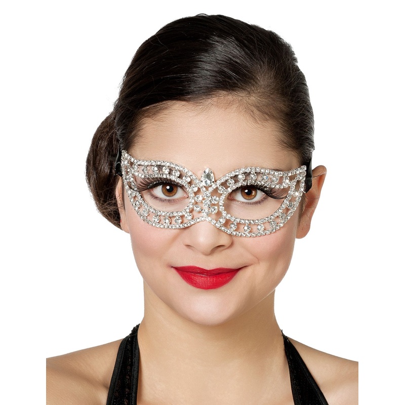 Luxury lady mask with rhinestones