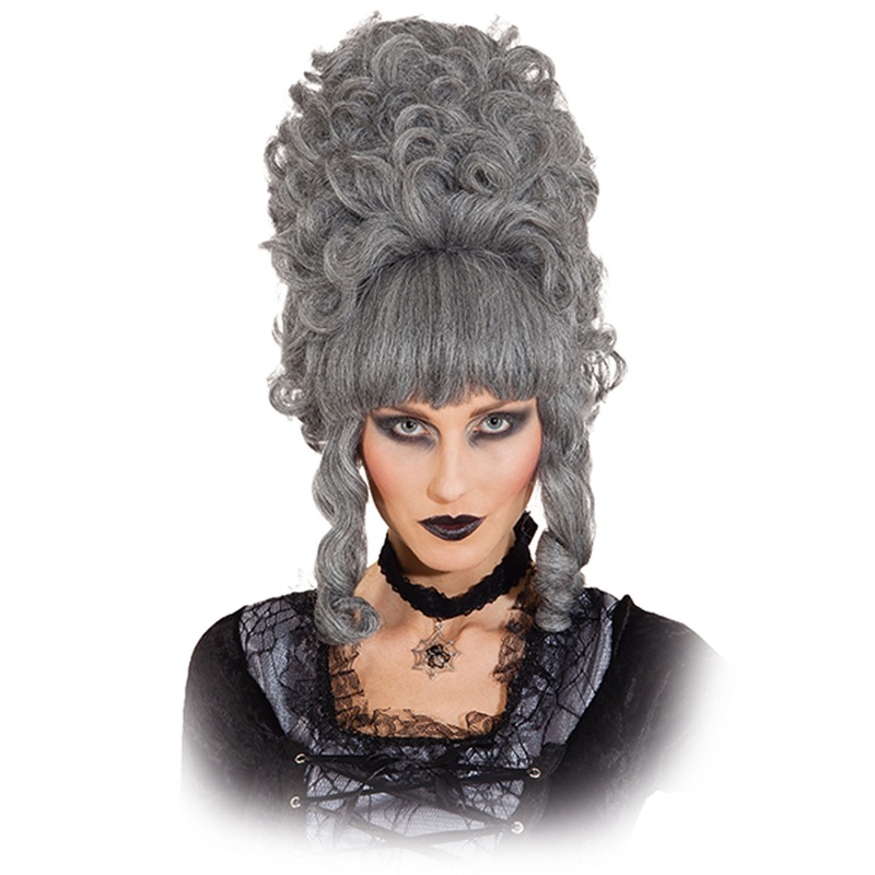 Noble gray tower of curls baroque wig