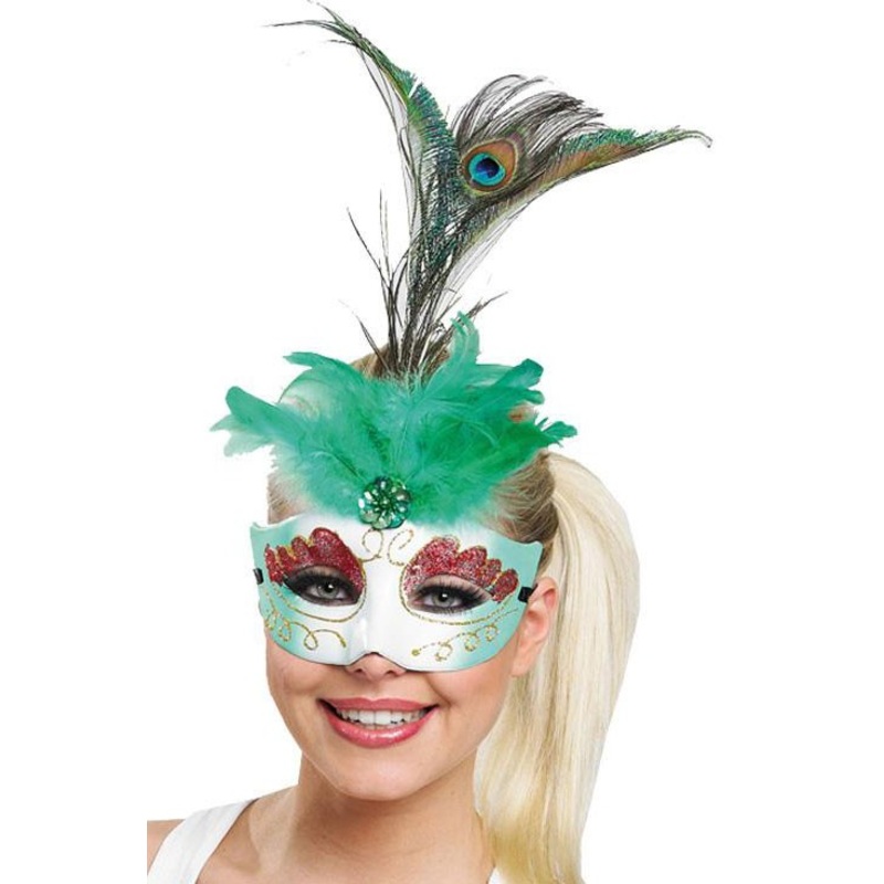 Peacock masquerade domino mask