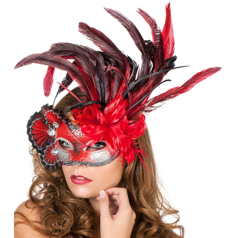 Pompous Venezia glitter eye mask red