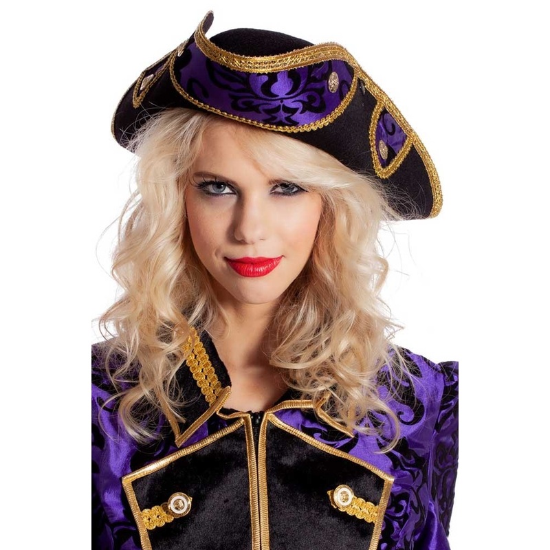 Purple baroque tricorn hat Gaia