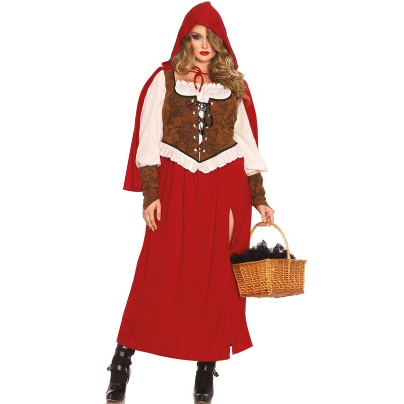 Red forest skullcap ladies costume XL-XXL