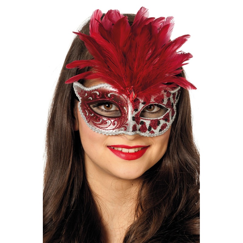 Stylish venetian mask red cat design