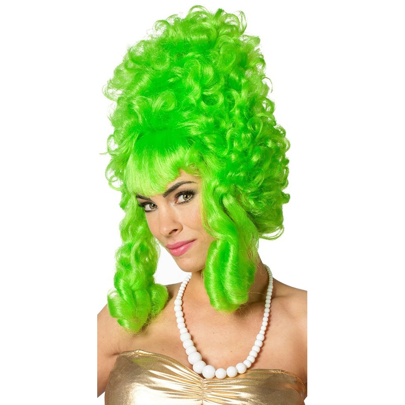 Unusual baroque curly wig green