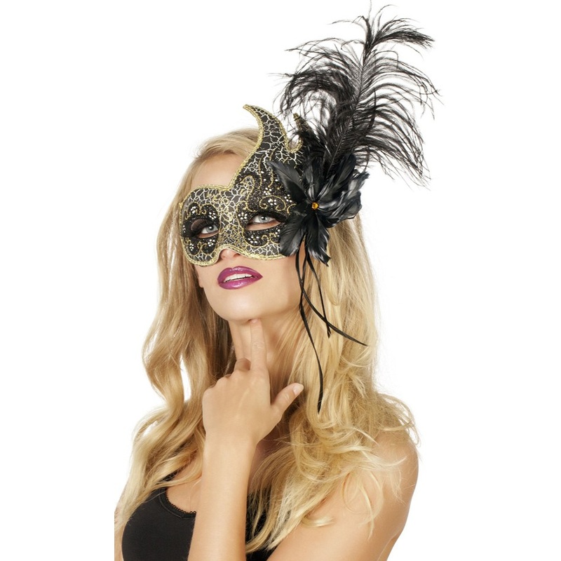 Venetian eye mask with headdress