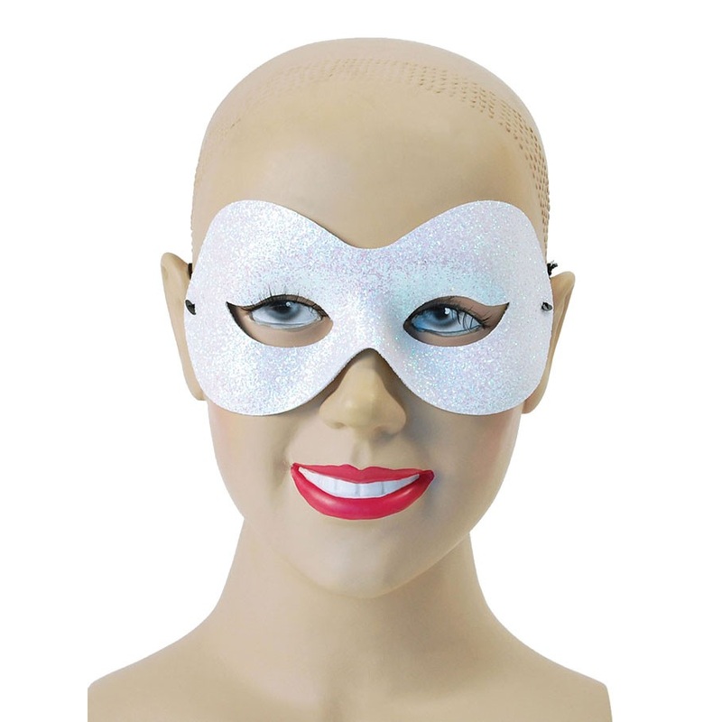 White glitter eye mask Denise