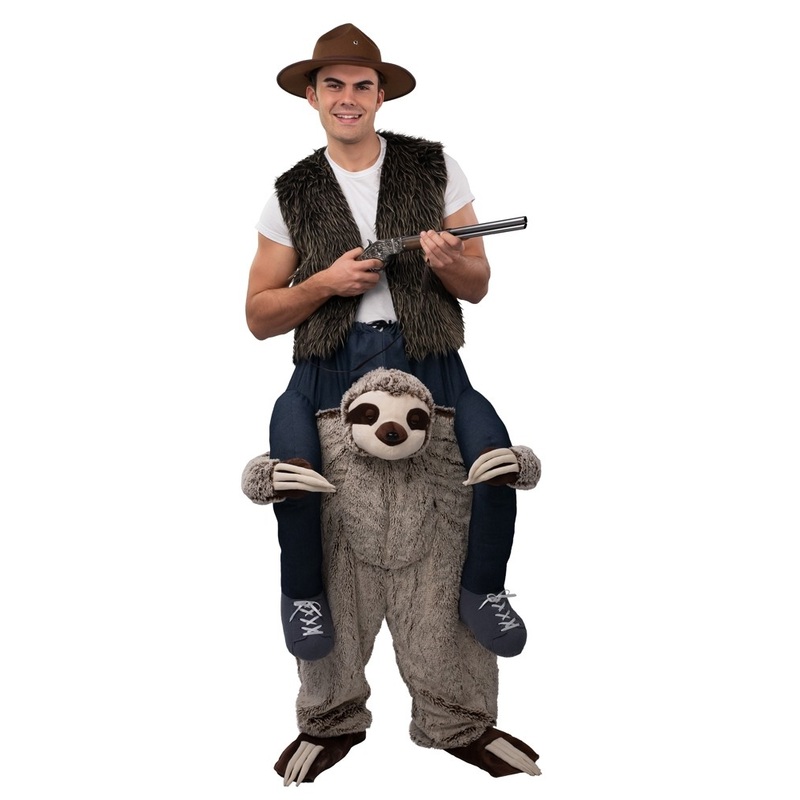 Clinging sloth piggyback costume
