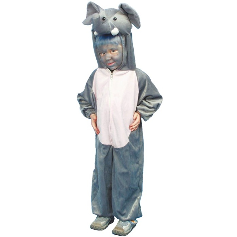 Elephant jumpsuit with hood child costume