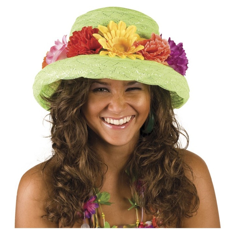 Festive flower hat Milena green