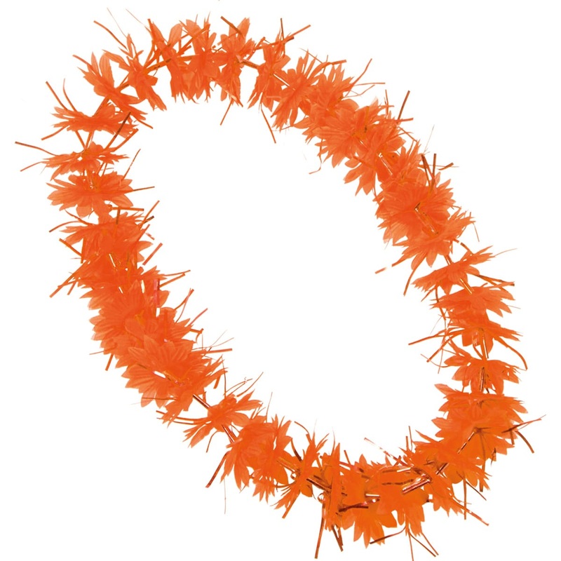 Hawaiian necklace funny tinsel orange