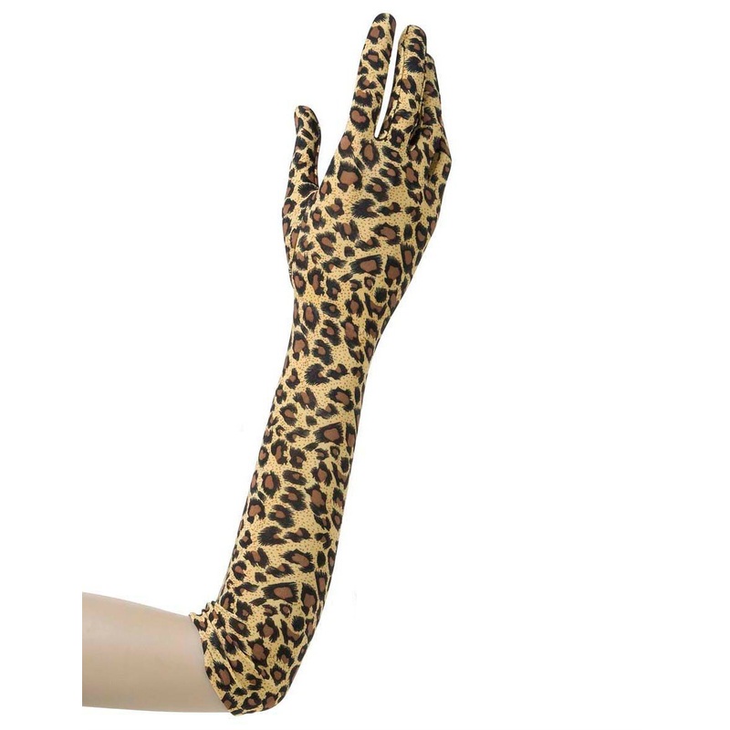Long leopard glove