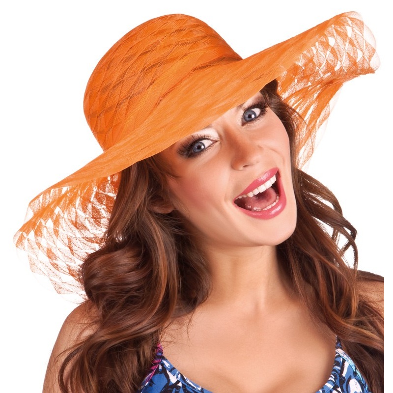Orange lady floppy hat