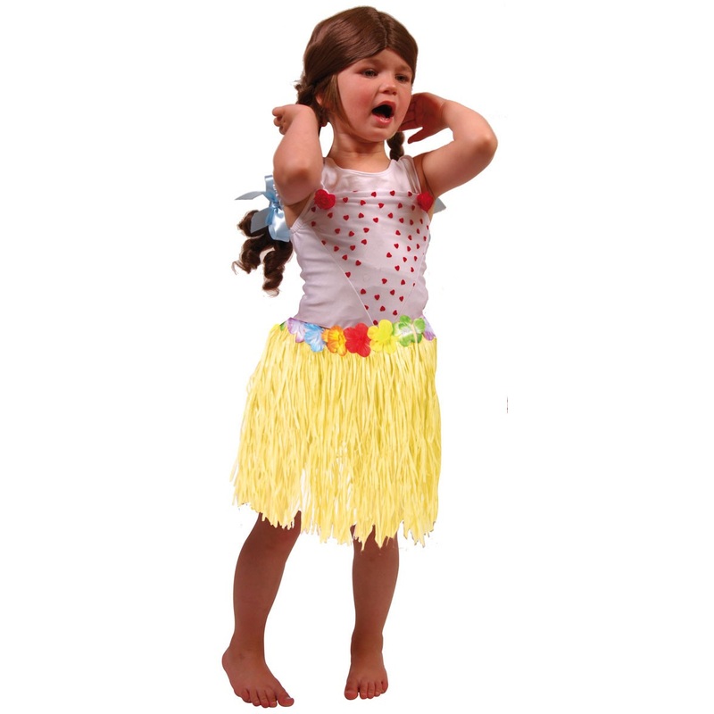 Yellow Hawaii raffia skirt 30cm