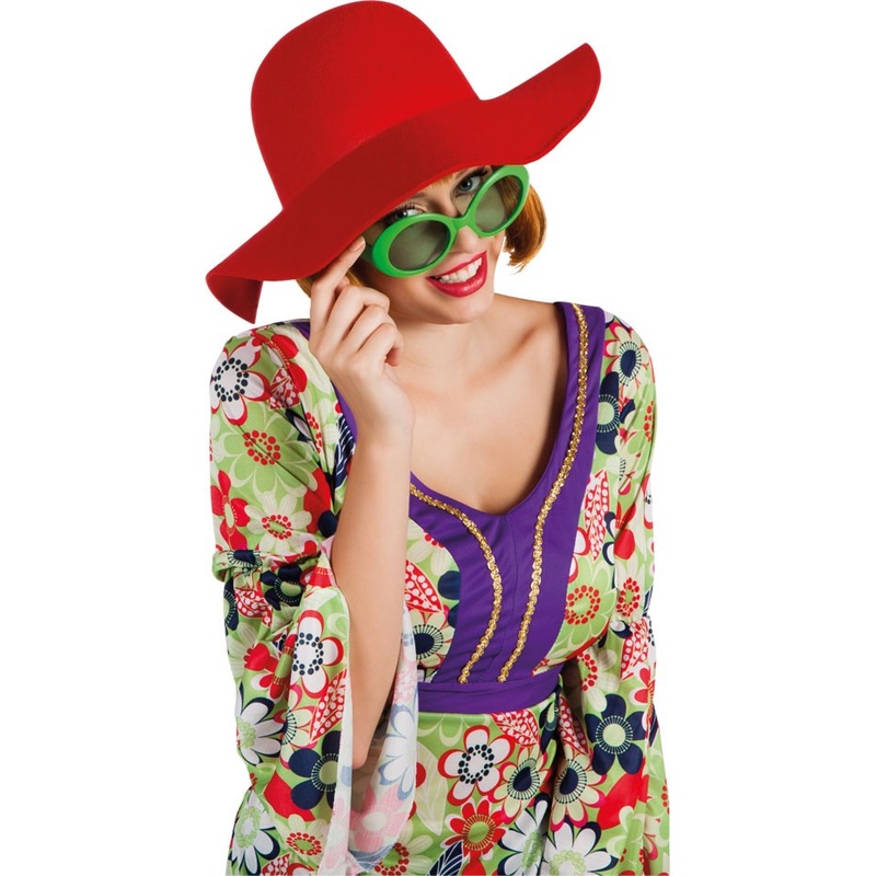 70s slouch hat in red