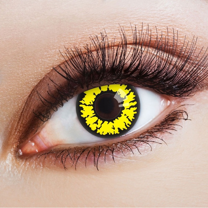 Black and Yellow Patterned Annual Contact Lenses
