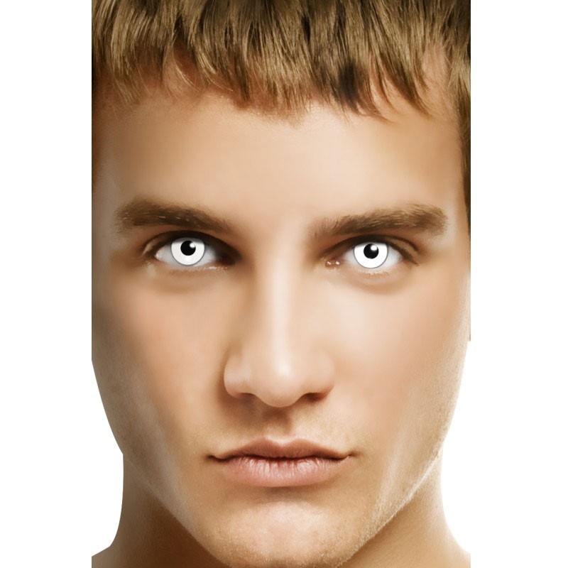 Halloween colored contact lenses white with black pupil