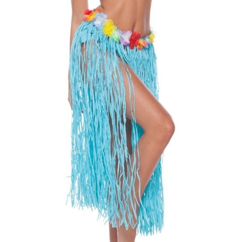 Hawaii skirt blue fringes 80cm