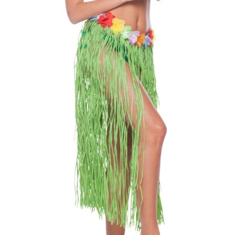 Hawaii skirt green fringes 80cm